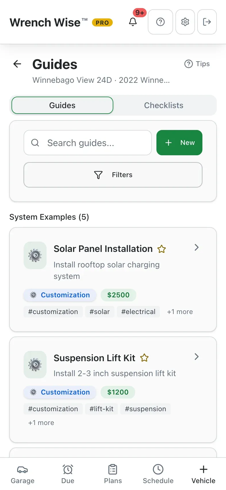 Wrench Wise™ app: Write your own step-by-step guides, or start from built-in examples.